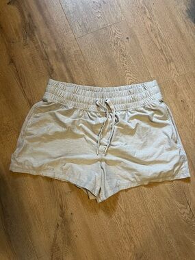 Women's Light Grey/tan Athletic Drawstring Shorts